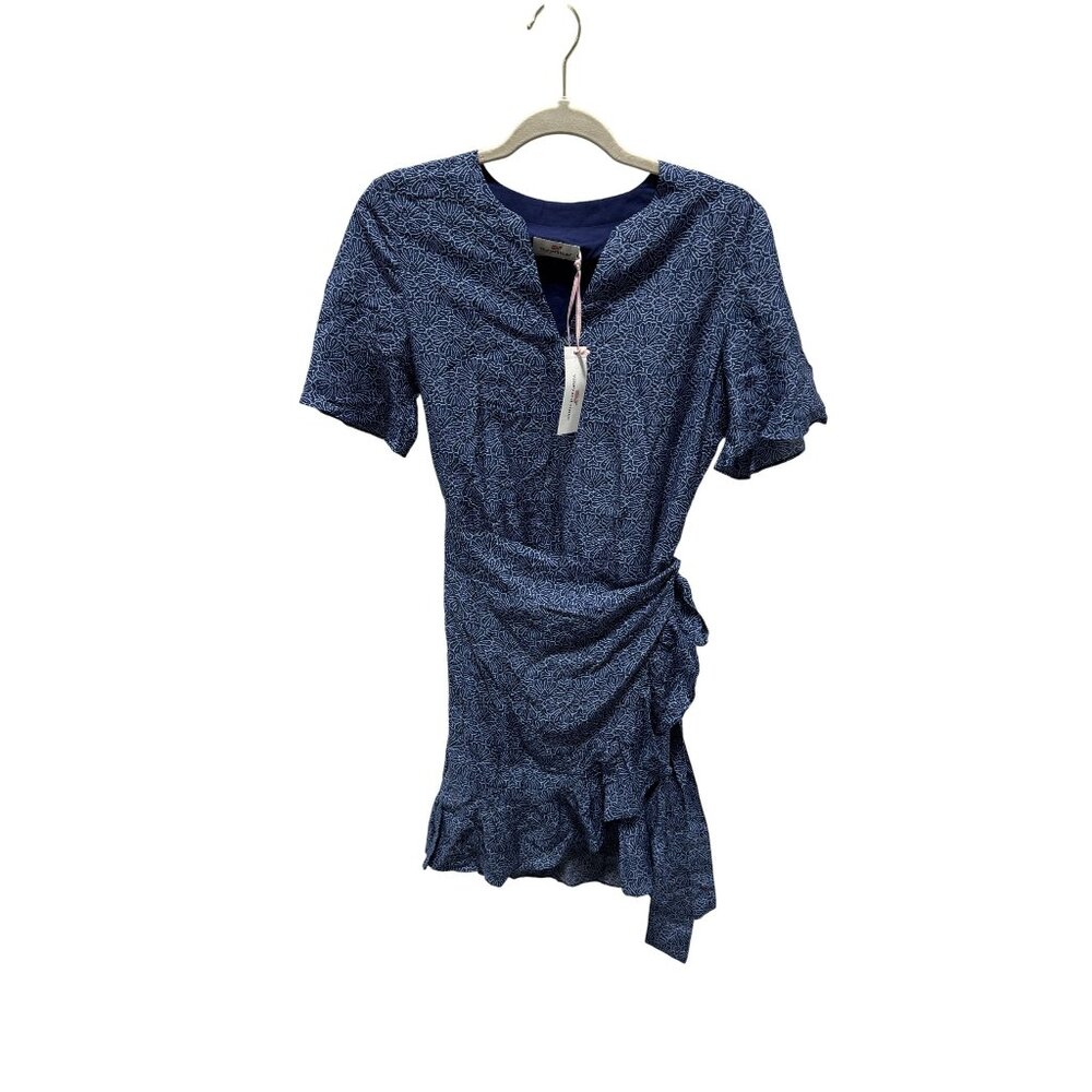 Vineyard Vines Deep Bay Painted Shells Wrap Dress Women Size 2